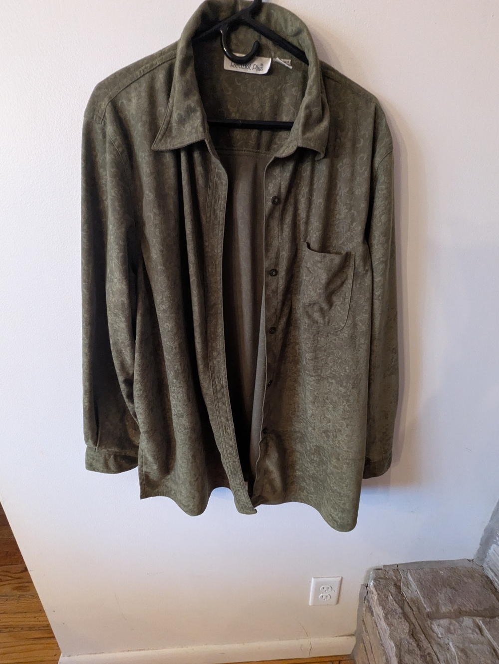 RedHot Plus Women's Olive Green Button-Up Jacket Shirt 100% Polyester 24W